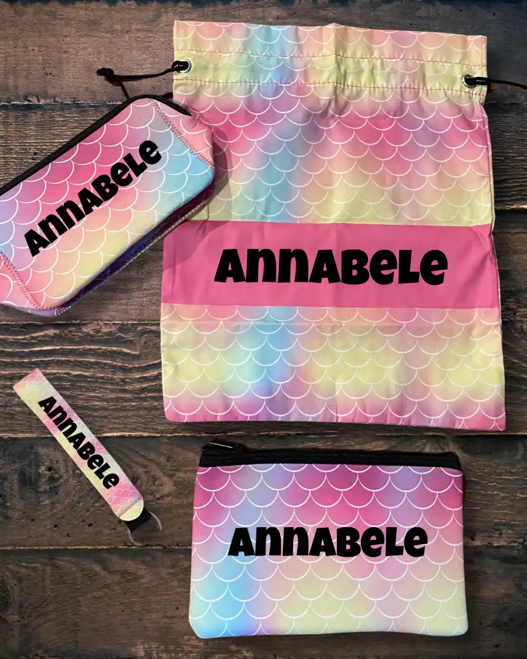 - Image_92b3b175-7129-4688-94a5-2d1f81ae6355 - Memories Made and Personalised - Memories Made and Personalised - - - Personalised 5 Piece Pink Mermaid Set. - Memories Made and Personalised