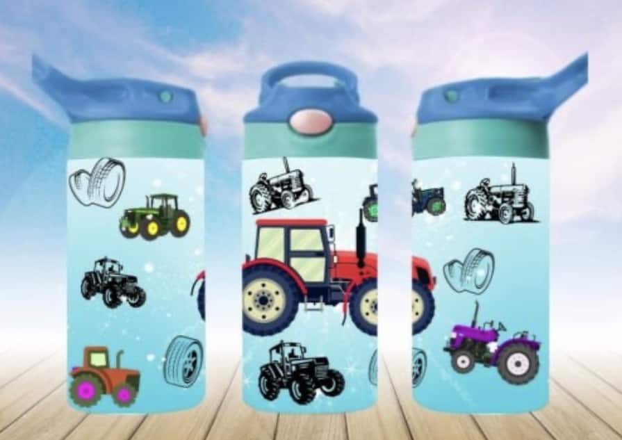 - Img_4195 - Memories Made and Personalised - Memories Made and Personalised - - - 12oz Kids Flip Top Tractor Drink Bottles - Memories Made and Personalised