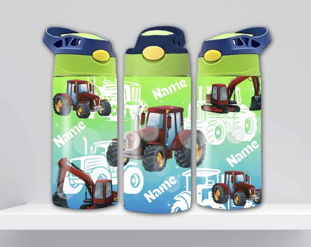 - Img_4543 - Memories Made and Personalised - Memories Made and Personalised - - - 12oz Kids Flip Top Tractor Drink Bottles - Memories Made and Personalised