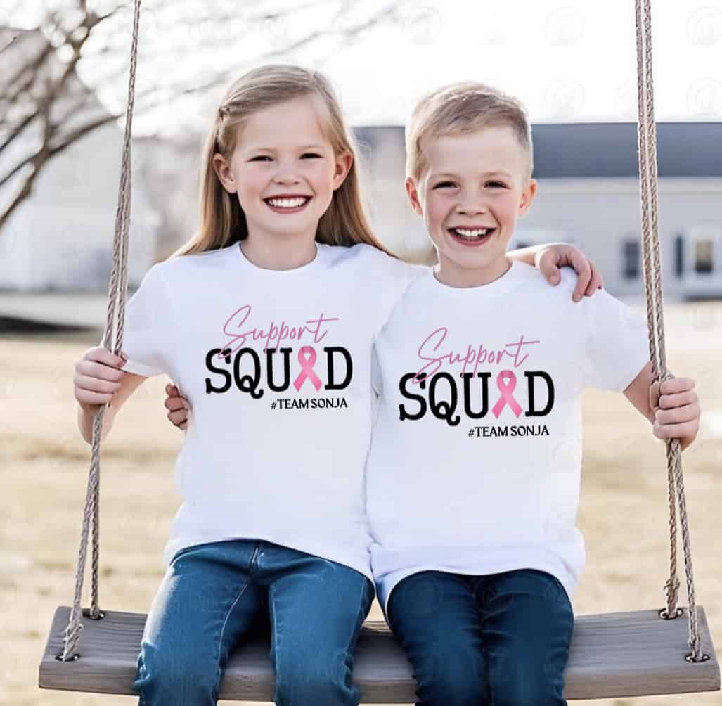 - Img_5105 - Memories Made and Personalised - Memories Made and Personalised - - - Sonjas Fundraising Kids Unisex Breast Cancer Support Shirt -