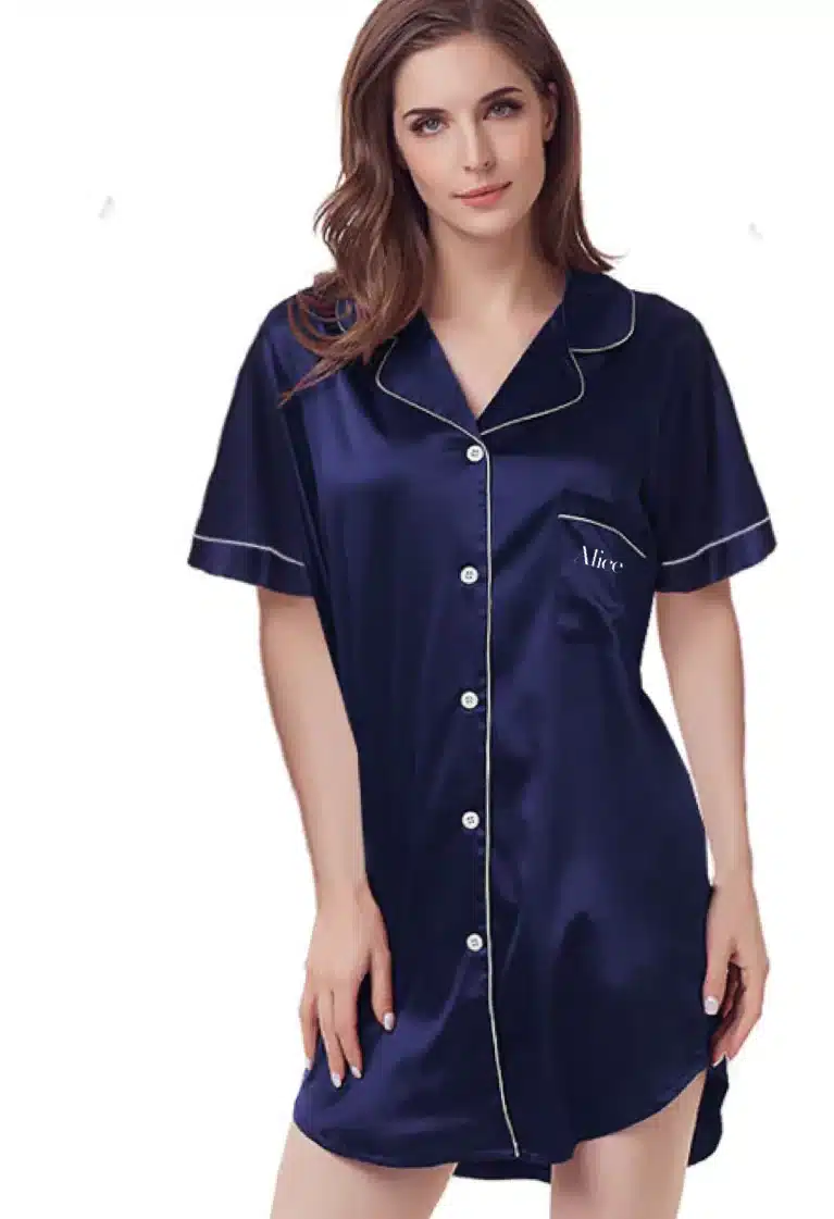 - Image_8a7be55b-ffbb-4832-99b9-e849f430c417 - Memories Made and Personalised - Memories Made and Personalised - - - Personalised Satin Night Shirt – Short Sleeves - Memories Made and Personalised