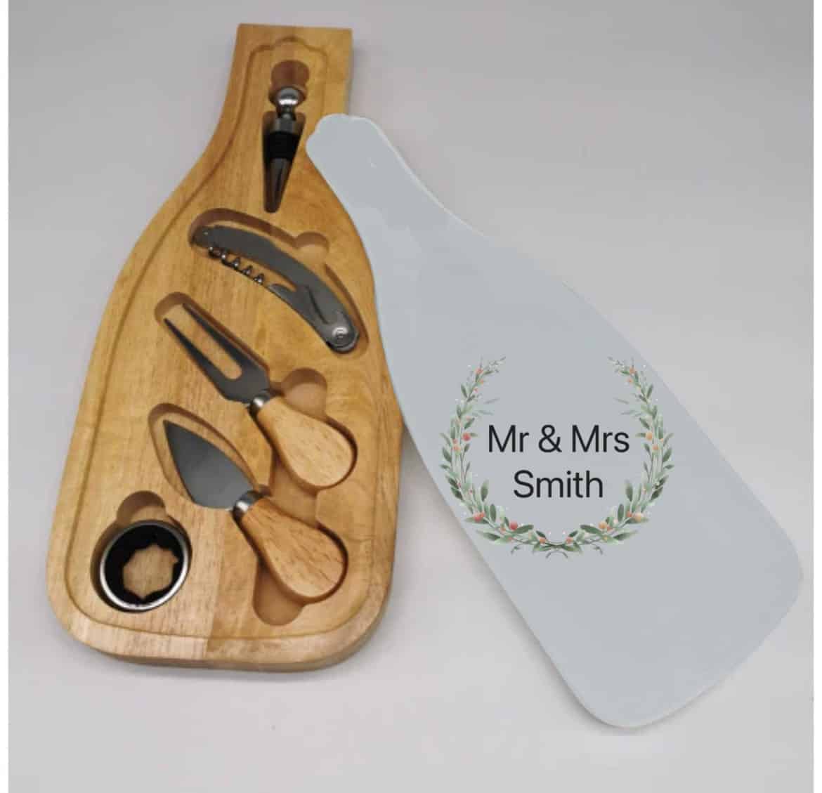 - Img_1033 - Memories Made and Personalised - Memories Made and Personalised - - - Custom Printed Glass Lid Cheese & Wine Board 5 Piece Set