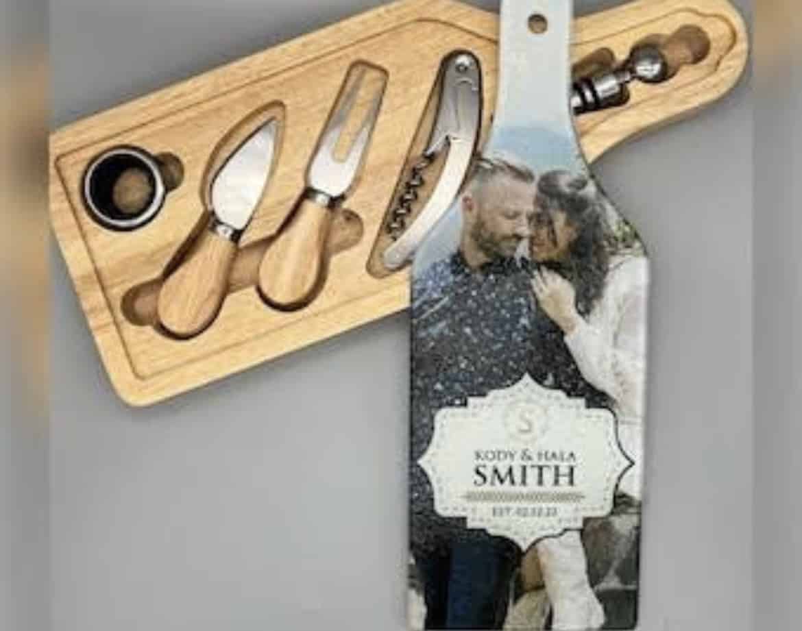 - Img_7279 - Memories Made and Personalised - Memories Made and Personalised - - - Custom Printed Glass Lid Cheese & Wine Board 5 Piece Set